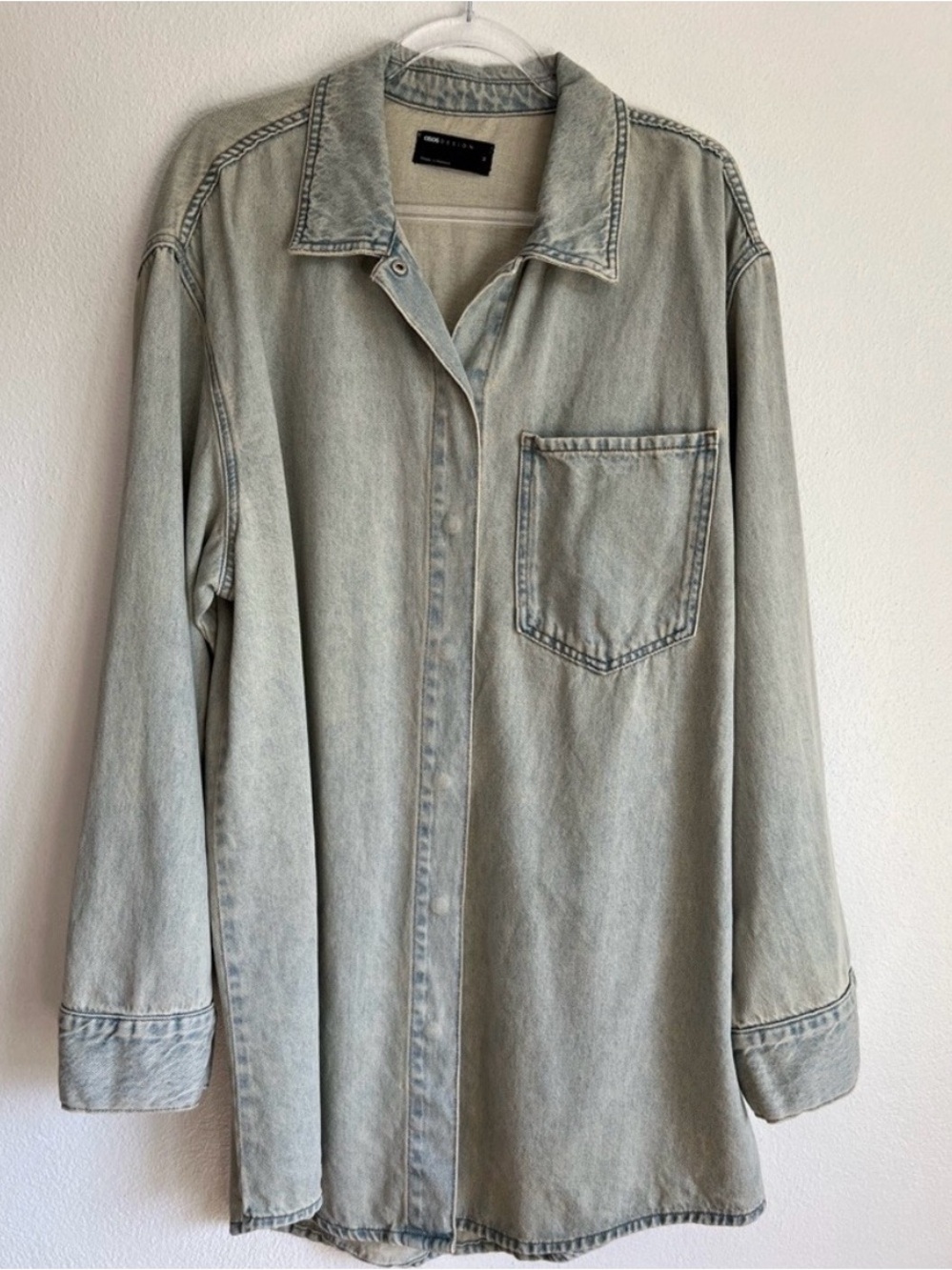 ASOS Denim Shirt Jacket with Black ASOS DESIGN Label